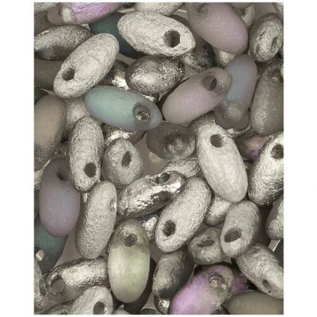 Стеклянные чешские бусины, Rizo, 2,5x6 мм, цвет Crystal Etched Vitrail Light, 5 грамм (около 75 шт.) (00030-26586*1)