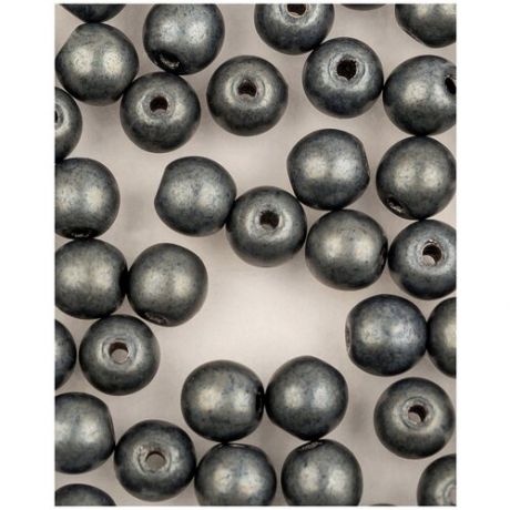 Стеклянные чешские бусины, круглые, Round Beads, 4 мм, цвет Jet Hematite Matted, 150 шт. (23980-84400*3)