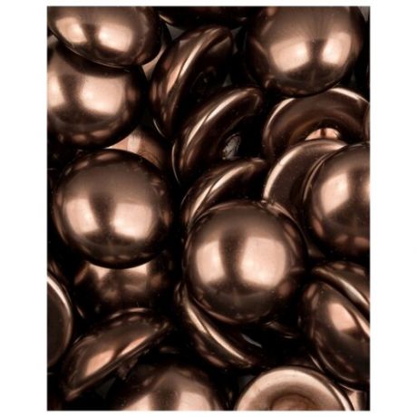 Стеклянные чешские бусины кабошон полупросверленный с жемчужным покрытием, Glass Pearl Cabochons, 14 мм, цвет Shiny Light Brown, 5 шт (70418*1)