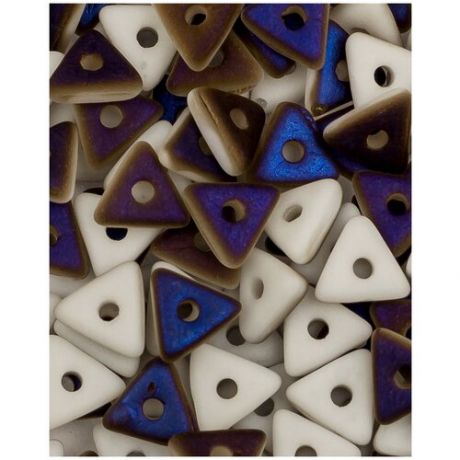 Стеклянные чешские бусины, Tri-bead, 4 мм, цвет Chalk White Azuro Matted, 5 грамм (около 145 шт (3000-22271*1)
