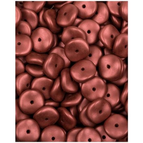 Стеклянные чешские бусины, Wavelet Beads, 10 мм, цвет Metallic Red, 20 шт. (29408*2)