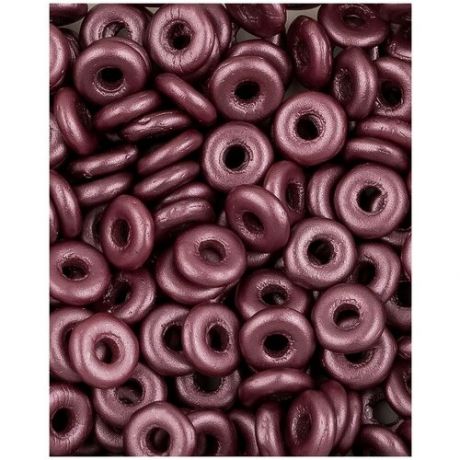 Стеклянные чешские бусины, O bead, 4 мм, цвет Alabaster Pastel Burgundy, 5 грамм (около 165 шт.) (2010-25031*1)