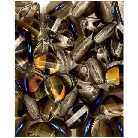 Стеклянные чешские бусины, Pinch beads, 5х3 мм, цвет Crystal Azuro, 10 грамм (около 116 шт.) (00030-22201*2)