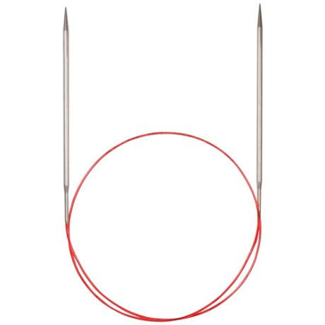 Спицы ADDI круговые с удлиненным кончиком 775-7, диаметр 3.25 мм, длина 120 см, серебристый/красный
