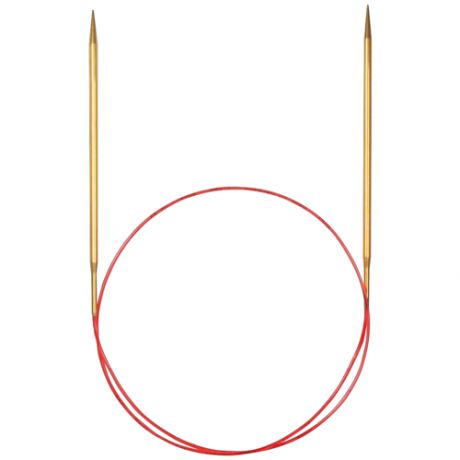 Спицы ADDI круговые с удлиненным кончиком 755-7, диаметр 7 мм, длина 100 см, золотистый/красный