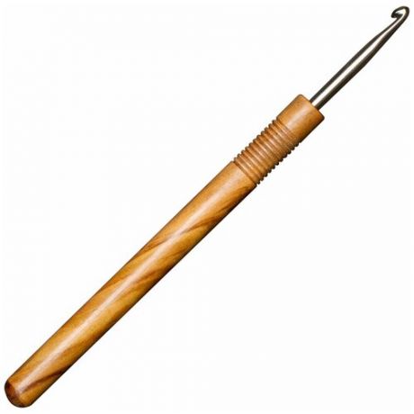 Крючок, вязальный с ручкой из оливкового дерева, №3, 15 см