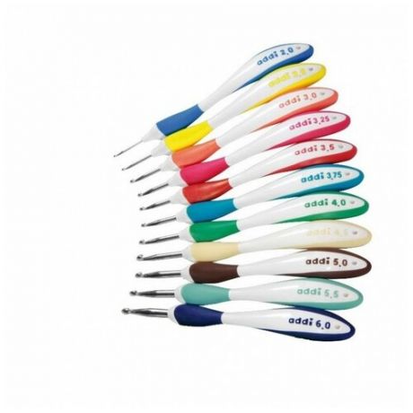 Крючок, вязальный с эргономичной пластиковой ручкой addiSwing Maxi, №3,75, 17 см 141-7/3.75-17