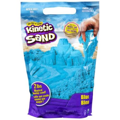 Кинетический песок Kinetic Sand большой (6047182/6047183/6047184/6047185), голубой, 0.91 кг, пакет