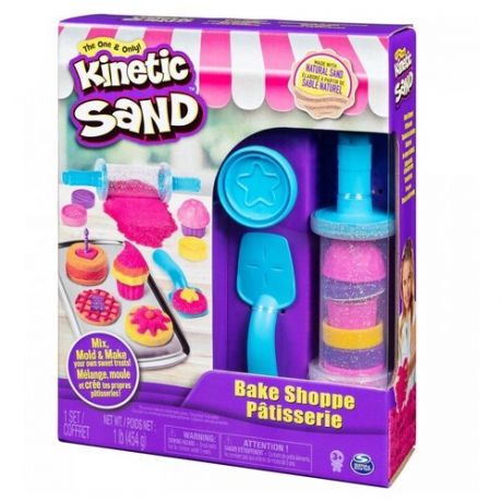 Кинетический песок Kinetic Sand Пекарня, 2 цвета (6045940), розовый/желтый, 0.45 кг, картонная пачка