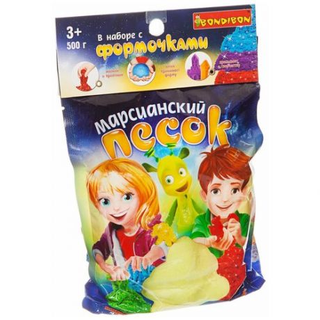 Кинетический песок BONDIBON Замок (10 формочек), желтый, 0.5 кг, пакет