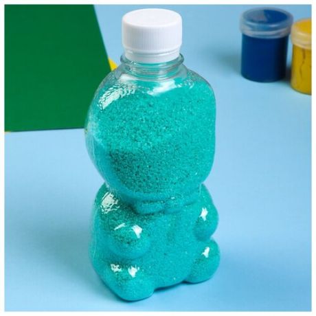 Песок цветной в бутылках "Изумруд" 500 гр микс