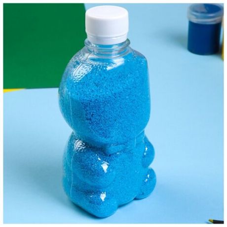Песок цветной в бутылках "Синий" 500 гр микс