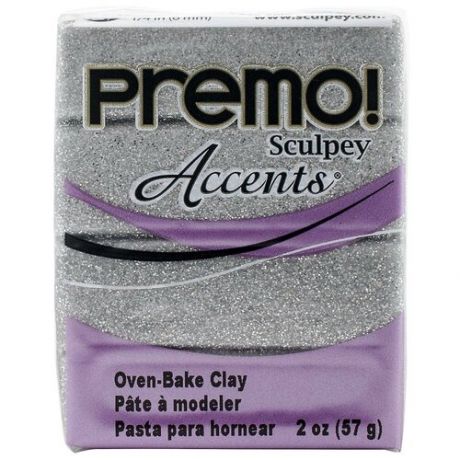 Полимерная глина Sculpey Premo Accents 5132 (белый глиттер), 57г