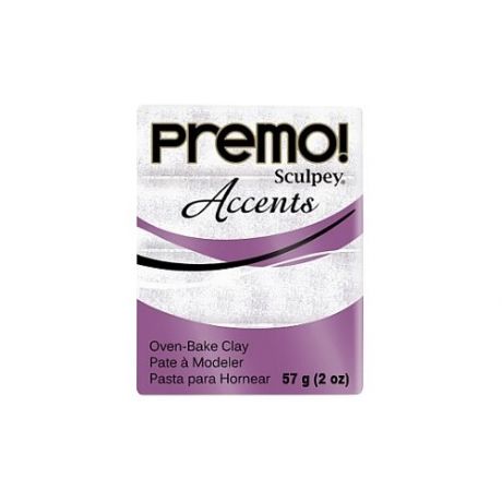 Полимерная глина Sculpey Premo Accents 5057 (белый с блестками), 57г