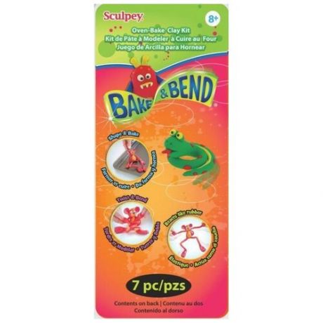 Полимерная глина Sculpey Набор Bake and Bend Kit (6 цветов), 113г