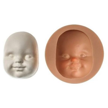 Нет Бренда Молд силикон №976 "Лицо малыша" 8 х 6 см, глубина - 2 см