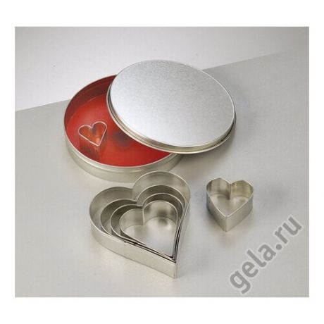 Набор металлических формочек Сердечки, диаметр 11 см