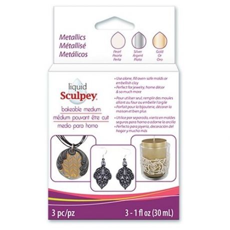 Набор декоративного геля Liquid Sculpey Multipack "MET1 Metallic", 3 цвета по 30 мл, арт. ALS