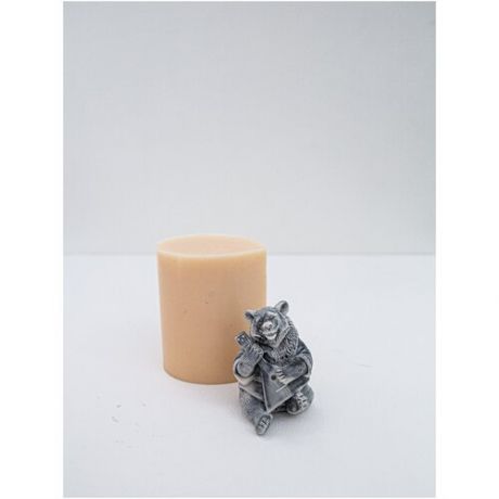 Силиконовая форма для мыла, силиконовая форма для гипса, силиконовый молд "Медведь с балалайкой" 3D