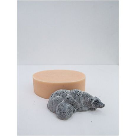 Силиконовая форма для мыла, силиконовая форма для гипса, силиконовый молд "Медведица с медвежонком" 3D