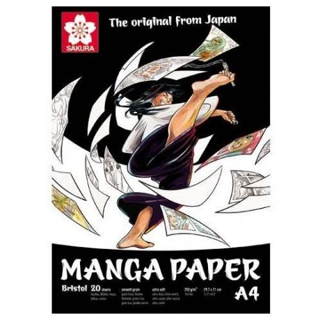 Блокнот для рисования Manga 250г/кв.м 21*29,7см 20л гладкое зерно