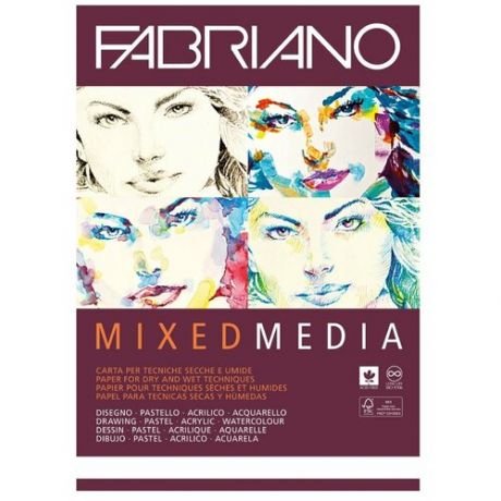 Альбом-склейка для графики Fabriano "Mixed Media" 29,7х42 см 40 л 250 г