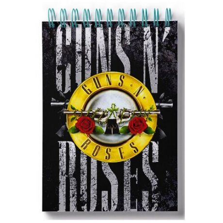 Блокнот для зарисовок, скетчбук Guns n Roses эмблема желтая