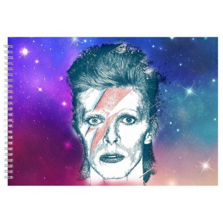 Альбом для рисования, скетчбук Боуи с полоской на лице