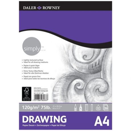 Альбом для рисования и графики Daler-Rowney Simply 29.7 х 21 см (A4), 50 л.