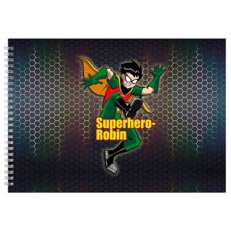 Альбом для рисования, скетчбук Супер герой Робин