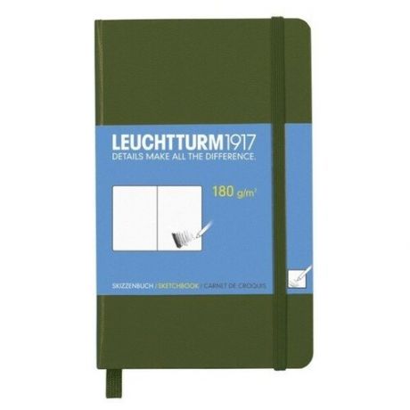 Скетчбук для набросков и графических работ Leuchtturm1917 Pocket 14.8 х 10.5 см (A6), 180 г/м², 96 л. черный