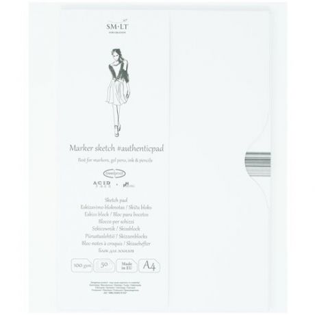 Альбом для маркеров Authentic for Markers 100г/м2, A4, 50 листов в папке, склейка по длинной стороне