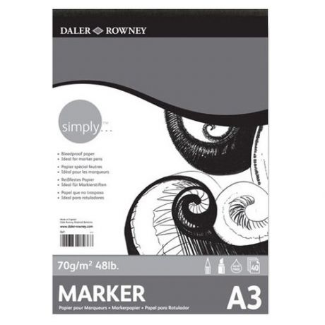 Альбом для рисования маркерами и карандашами Daler-Rowney Simply 42 х 29.7 см (A3), 70 г/м², 40 л.