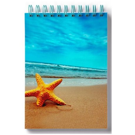 Блокнот для зарисовок, скетчбук Морская звезда на берегу моря
