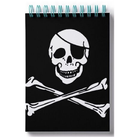 Блокнот для зарисовок, скетчбук Пазл магнитный пиратский флаг, череп и кости