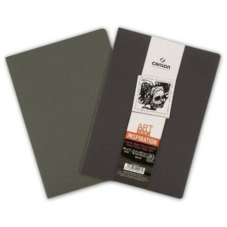 Canson Набор 2 блокнота для графики, обложки для пастели черный/серый, CANSON Art Book Inspiration, 96г/м2, 21х29.7см, 36 листов