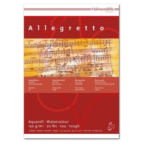 Альбом-склейка для акварели Hahnemuhle "Allegretto" с/з "холст" А3 10 л 150 г
