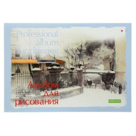 Альбом для рисования А4, 40 листов на клею "Профессиональная серия", обложка картон, блок 150 г/м2, микс