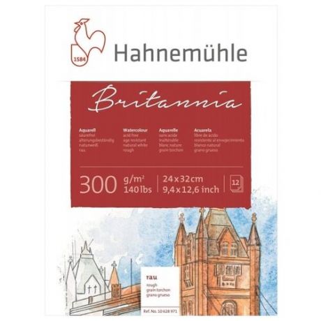 Hahnemuhle Склейка для акварели "Britannia", 300 г/м2, 24х32 см, 12 л, целлюлоза 100%, Grain fin  Cold