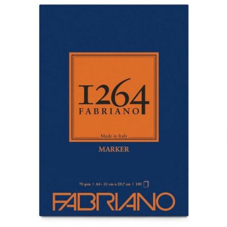 Бумага для графики Fabriano Альбом для маркеров MARKER 1264 Fabriano, А4 70г/м2 ультра-белая, 100л. (склейка по короткой стороне)