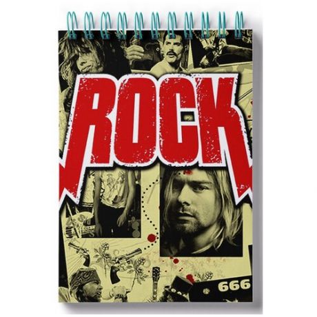 Блокнот для зарисовок, скетчбук Rock и известные музыканты рокеры. Рок музыка