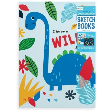 Набор скетчбуков для рисования OOLY Динозавры, плотность бумаги 100 г / м2; 2шт. 118-207