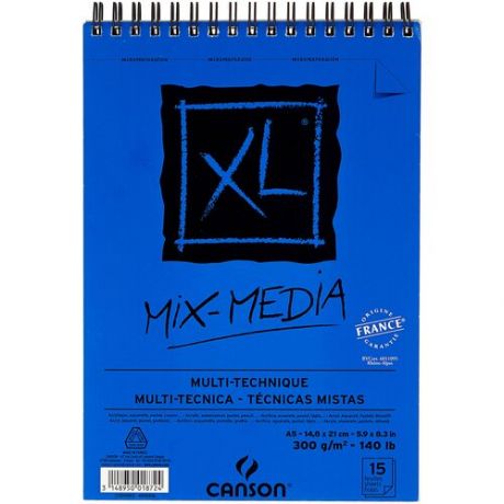 Альбом для смешанных техник Canson XL Mix Media 21 х 14.8 см (A5), 300 г/м², 15 л.