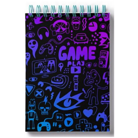 Блокнот для зарисовок, скетчбук Game play, для игромана, геймера