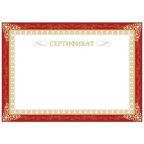 Сертификатная бумага (А4, 230г, рамка бордовая) 10шт.