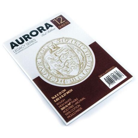 Альбом для акварели на спирали Aurora А5 12 л 300 г 100% хлопок
