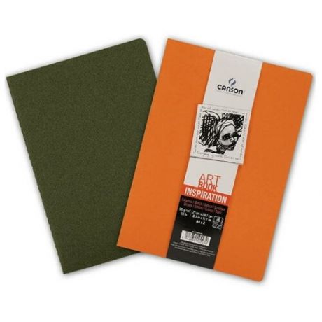 Блокнот для зарисовок Canson "Inspiration" А4 24 л 96 г мягкая обложка оранжевый/зеленый