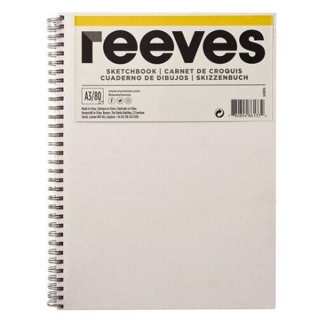 Блокнот Reeves Sketchbook, 80 листов А4, 120 г/м. кв, спираль RV8490935