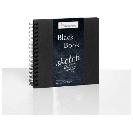 Альбом для эскизов на спирали Hahnemuhle "Black Book" 23,5х23,5 см 30 л 350 г черные листы