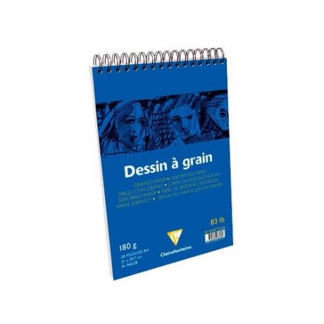 Блокнот для черчения Clairefontaine "Dessin a Grain" 21х29,7 см 30 л 180 г цвет белый